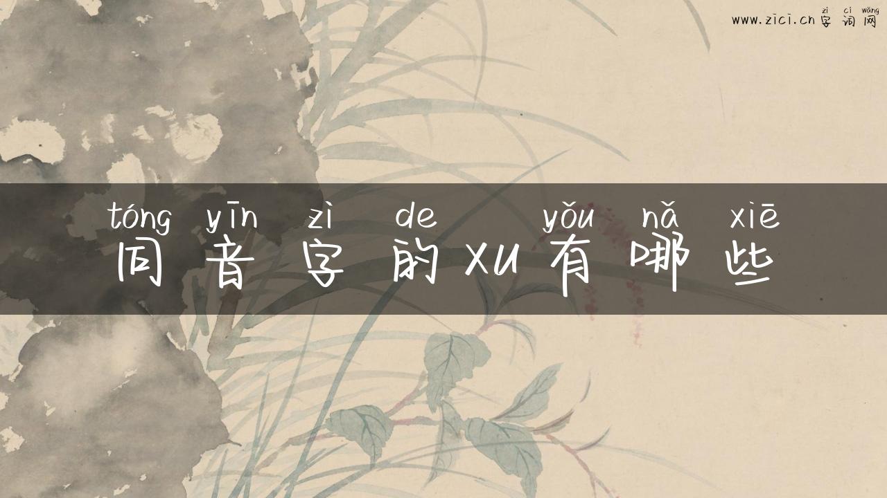 同音字的xu有哪些