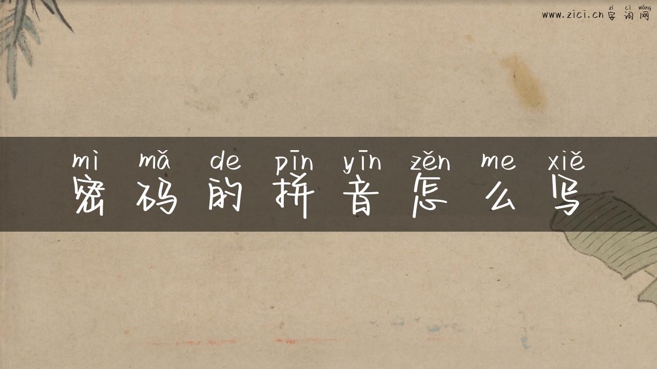 密码的拼音怎么写