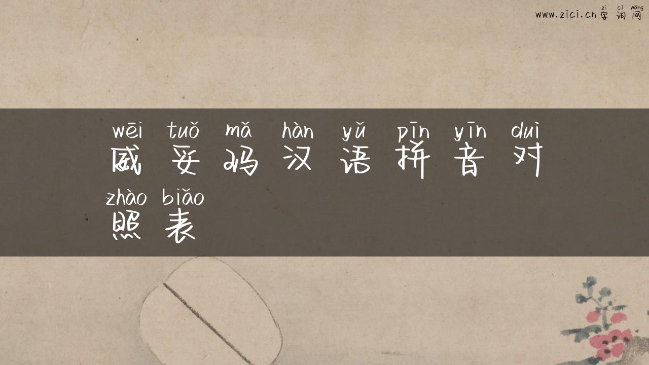 威妥玛汉语拼音对照表
