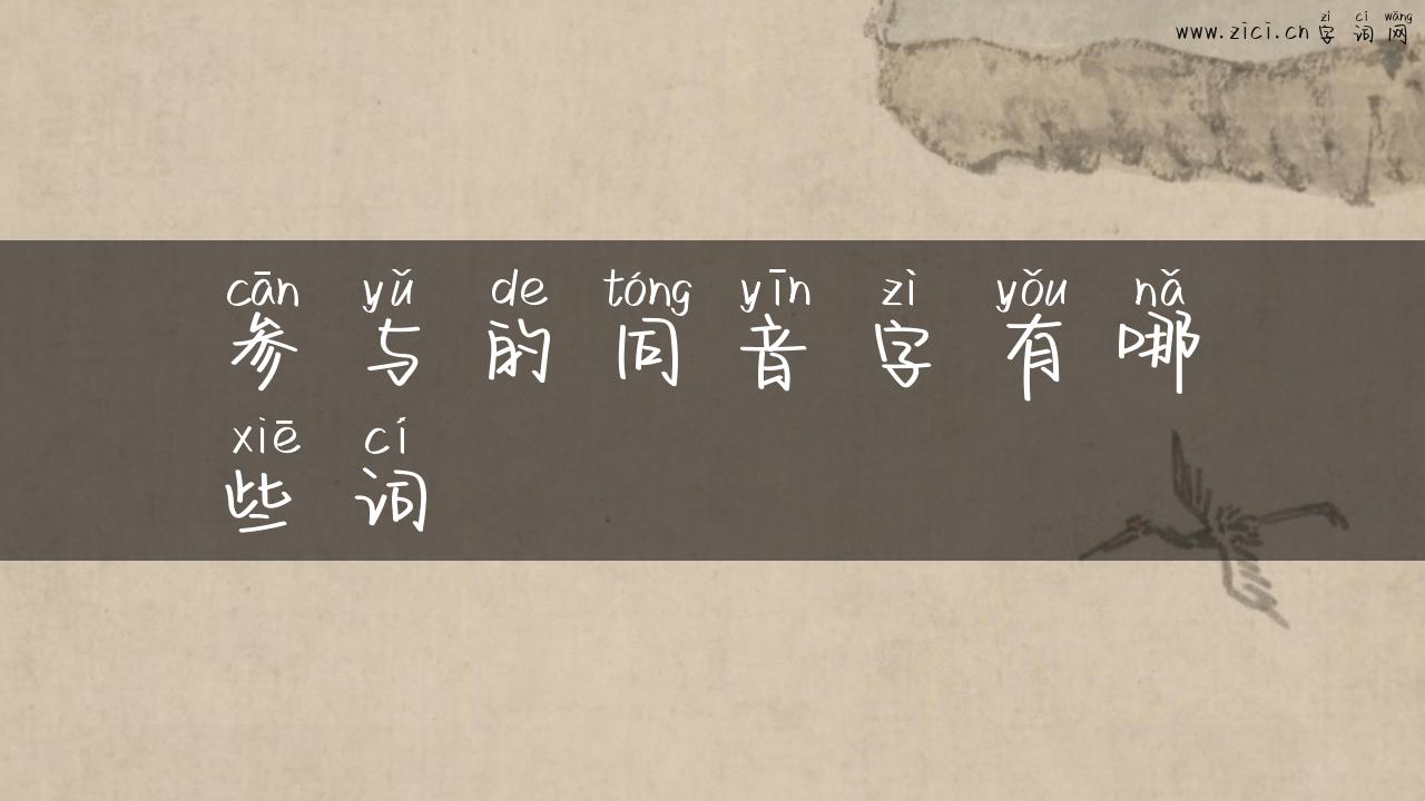 参与的同音字有哪些词