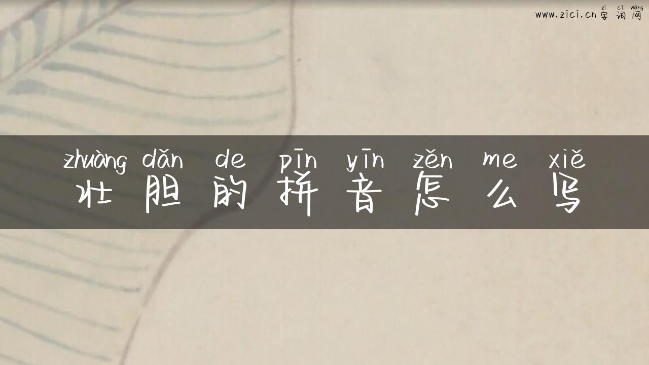 壮胆的拼音怎么写