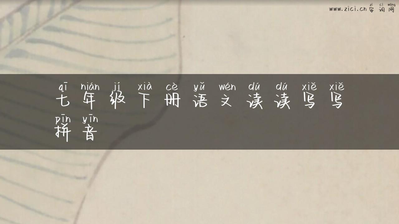 七年级下册语文读读写写拼音