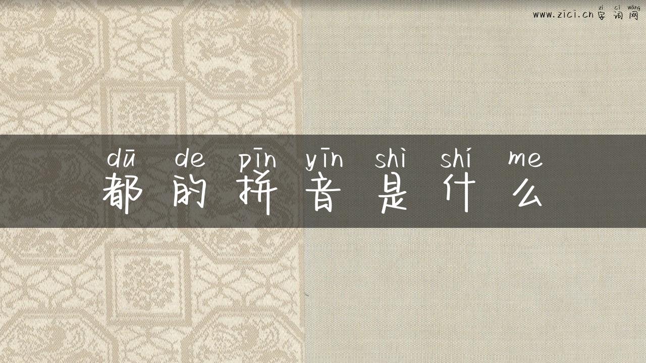 都的拼音是什么