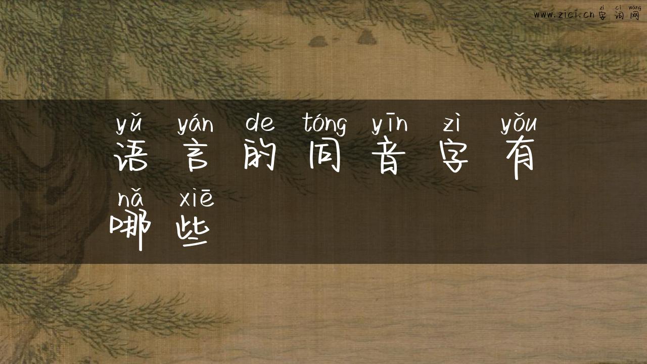 语言的同音字有哪些