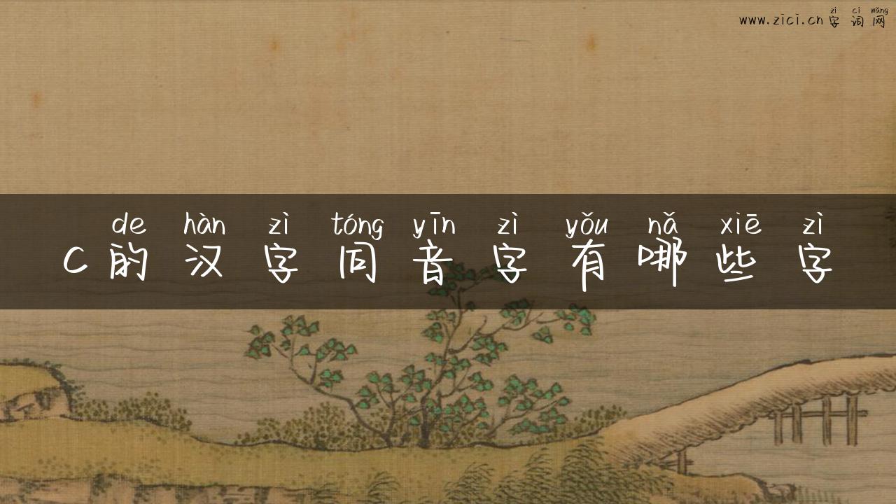c的汉字同音字有哪些字