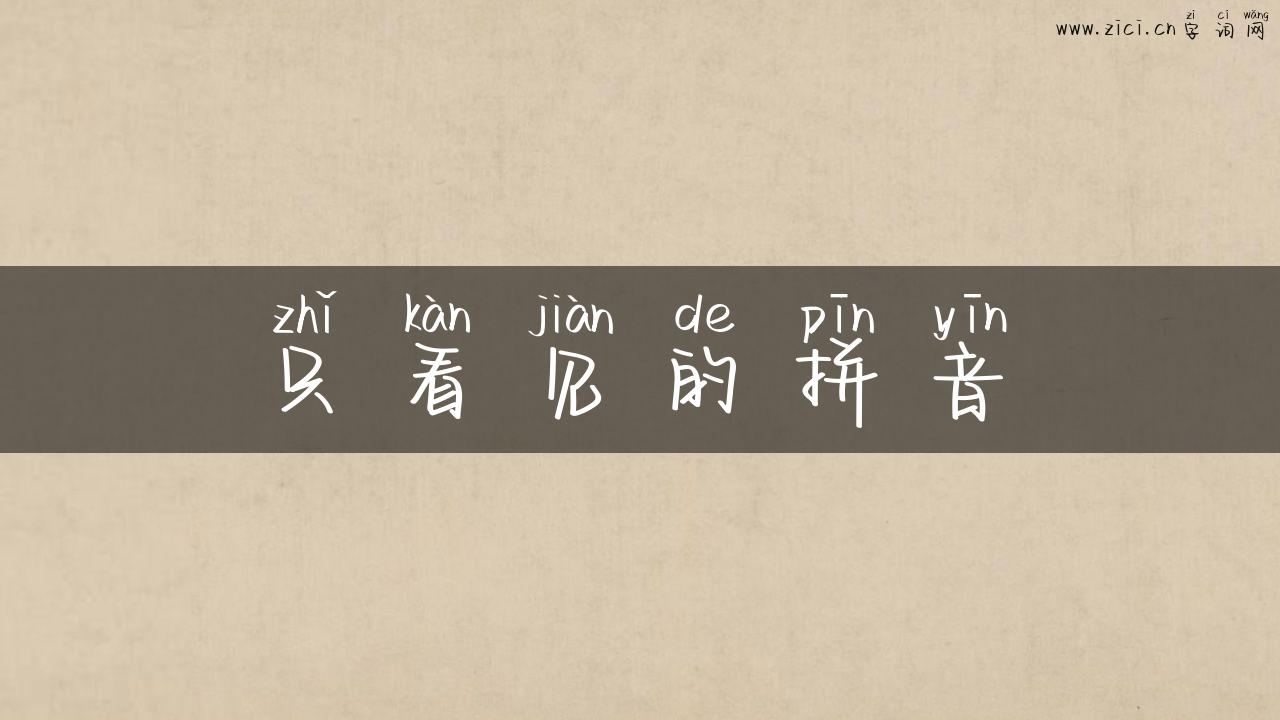 只看见的拼音