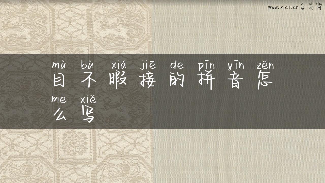 目不暇接的拼音怎么写