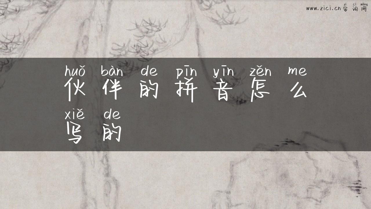 伙伴的拼音怎么写的