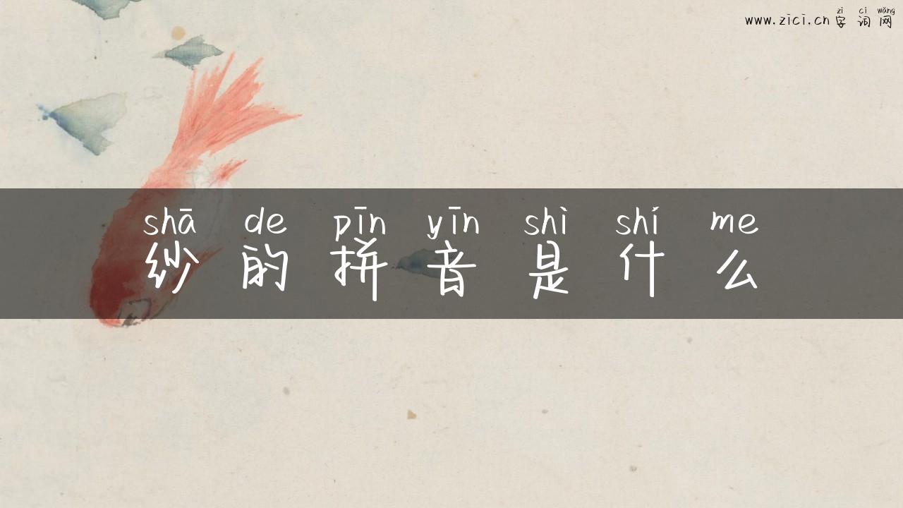 纱的拼音是什么