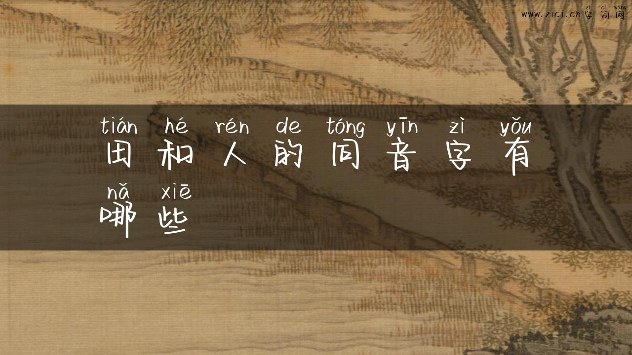 田和人的同音字有哪些