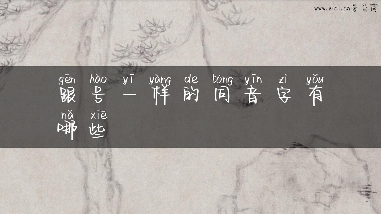 跟号一样的同音字有哪些