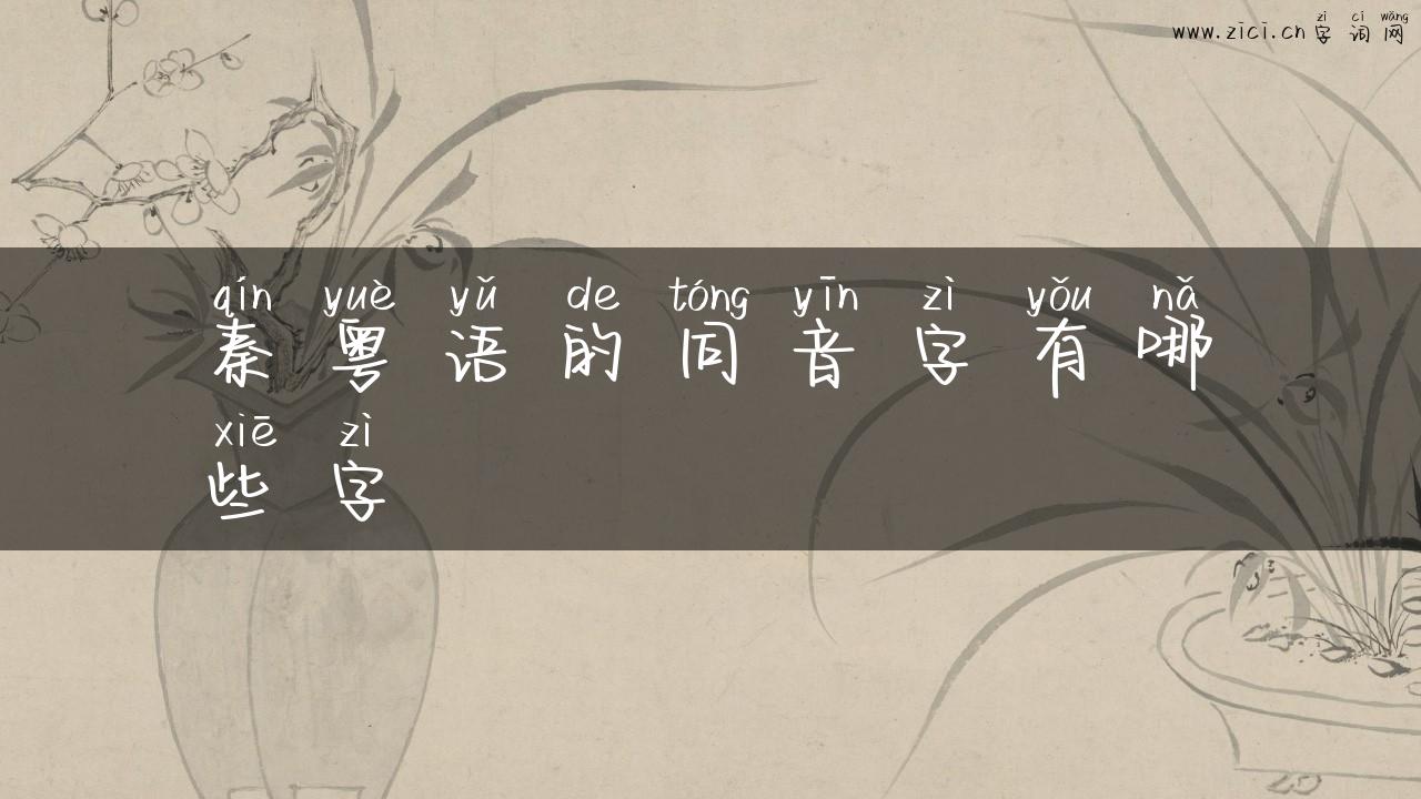 秦粤语的同音字有哪些字