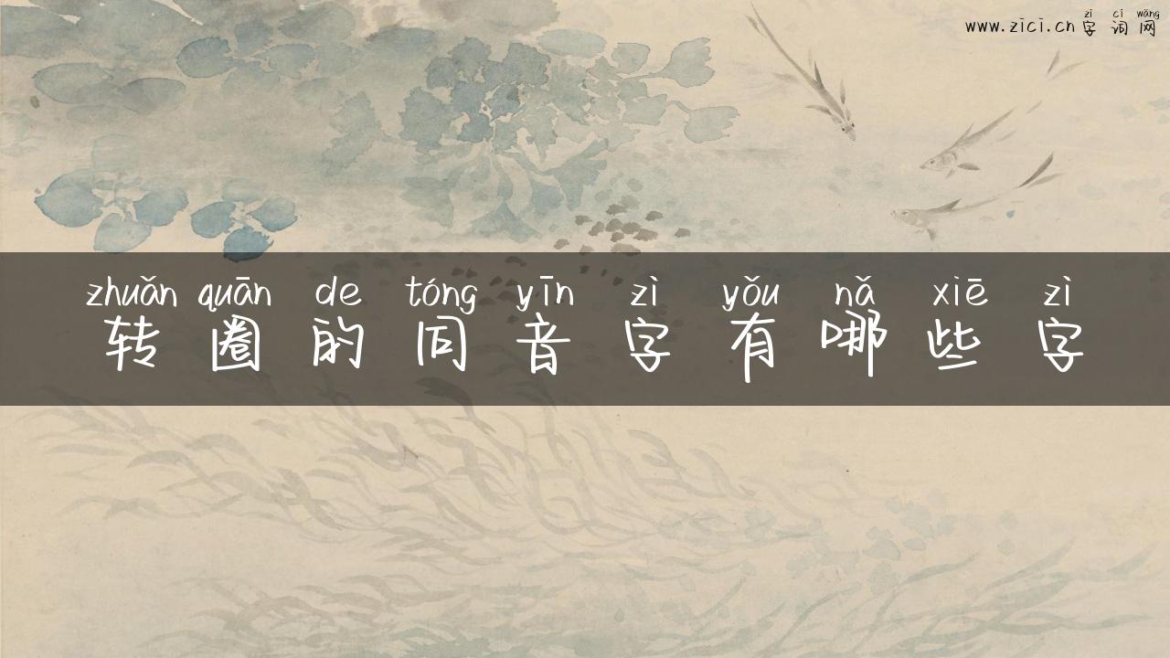 转圈的同音字有哪些字