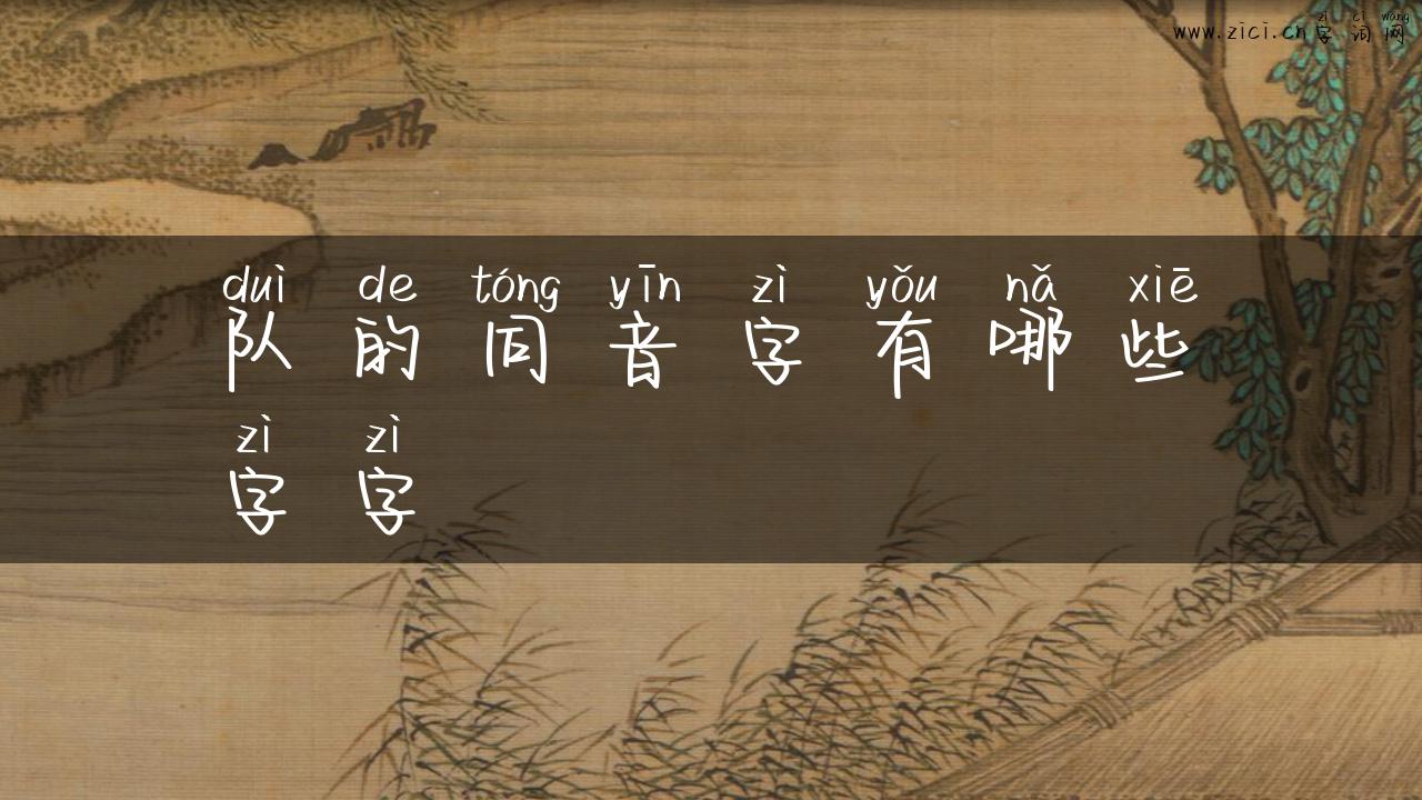 队的同音字有哪些字字
