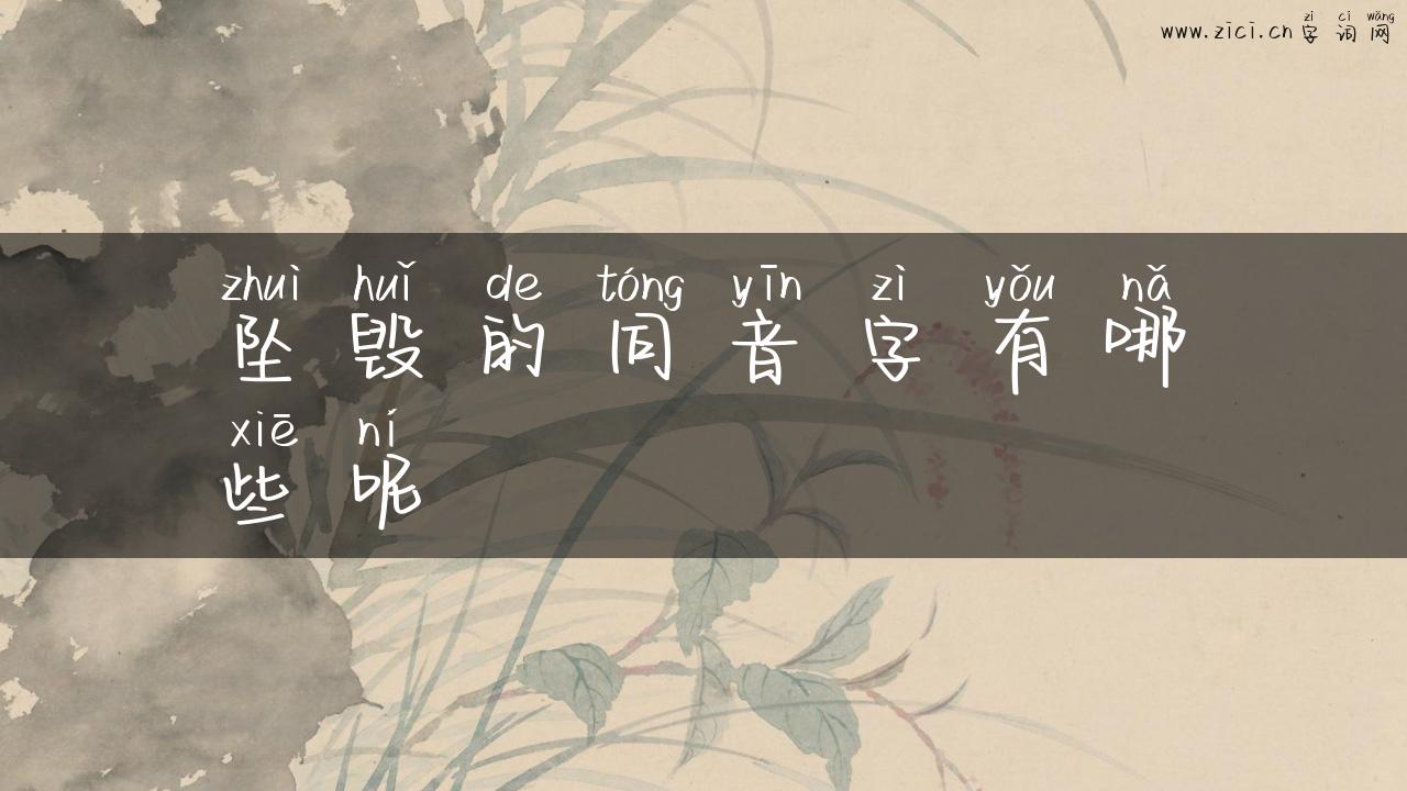 坠毁的同音字有哪些呢