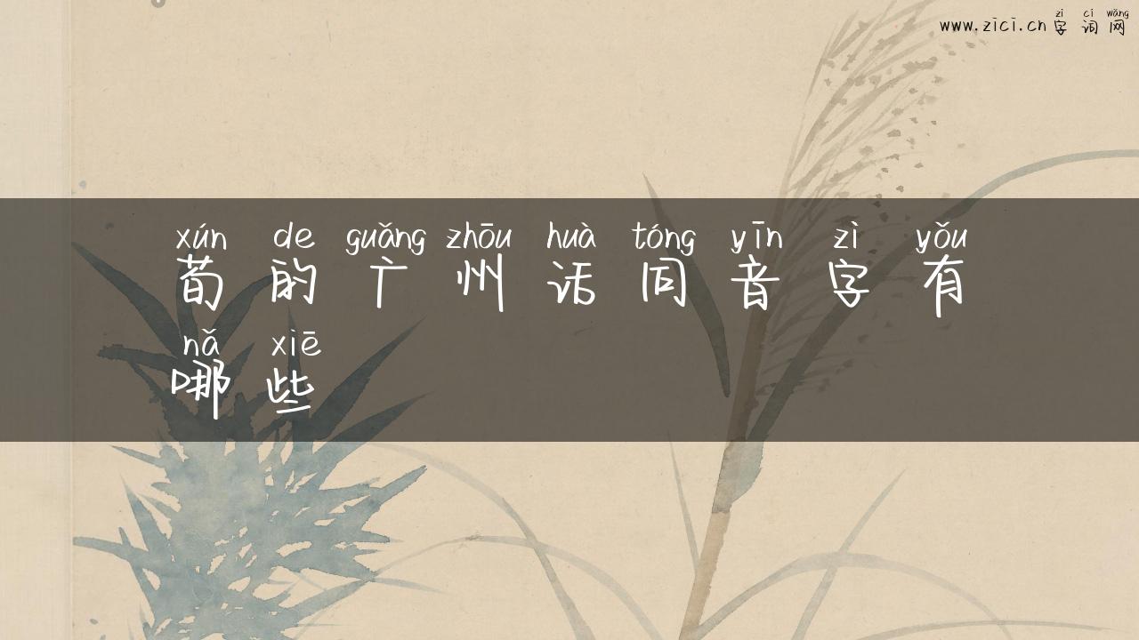 荀的广州话同音字有哪些