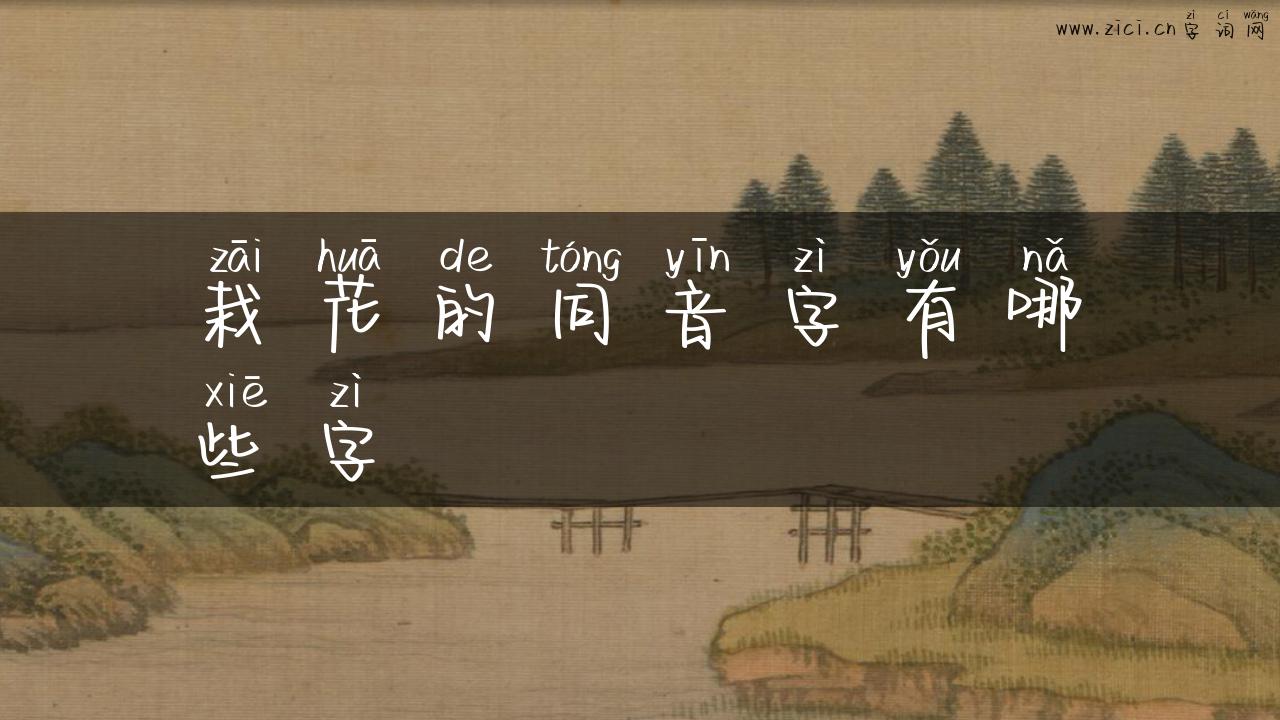 栽花的同音字有哪些字