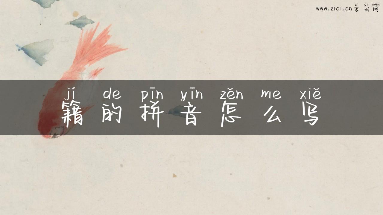 籍的拼音怎么写