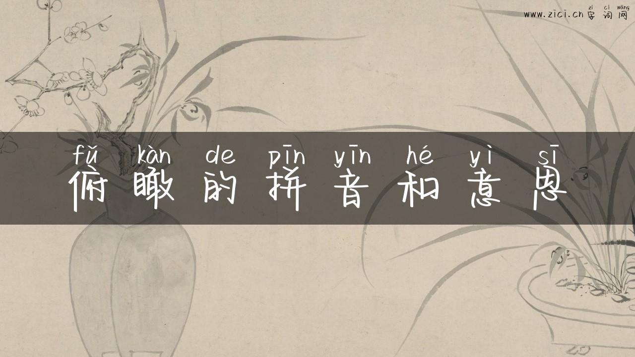 俯瞰的拼音和意思