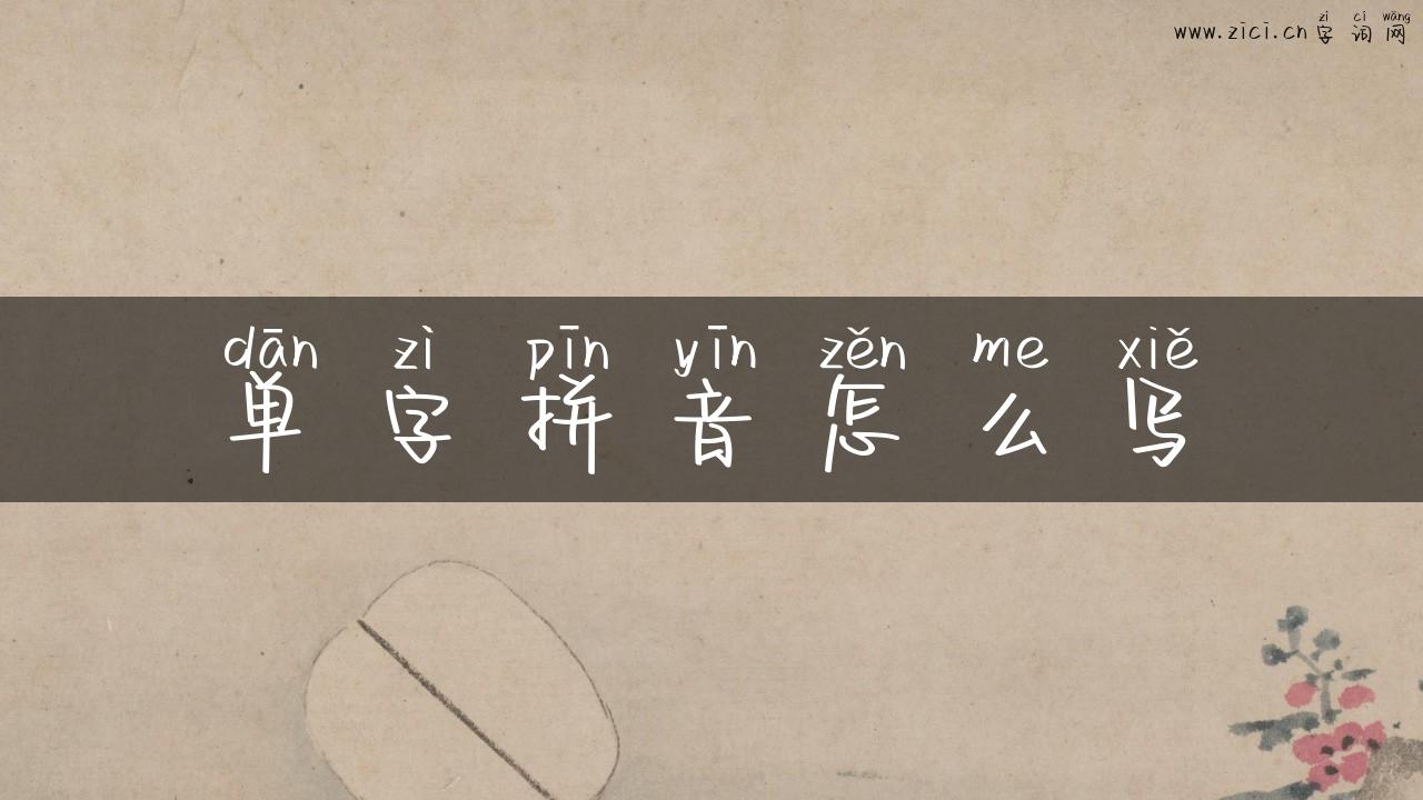 单字拼音怎么写