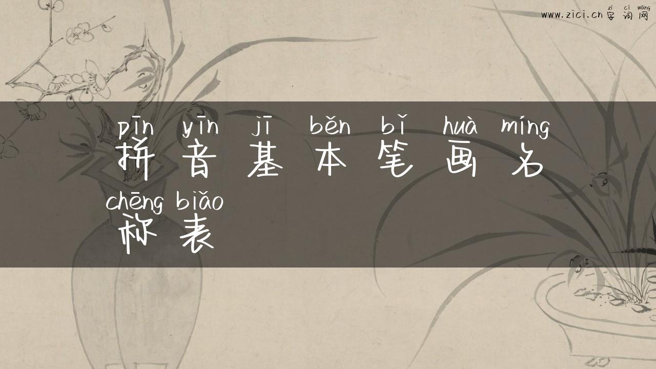 拼音基本笔画名称表