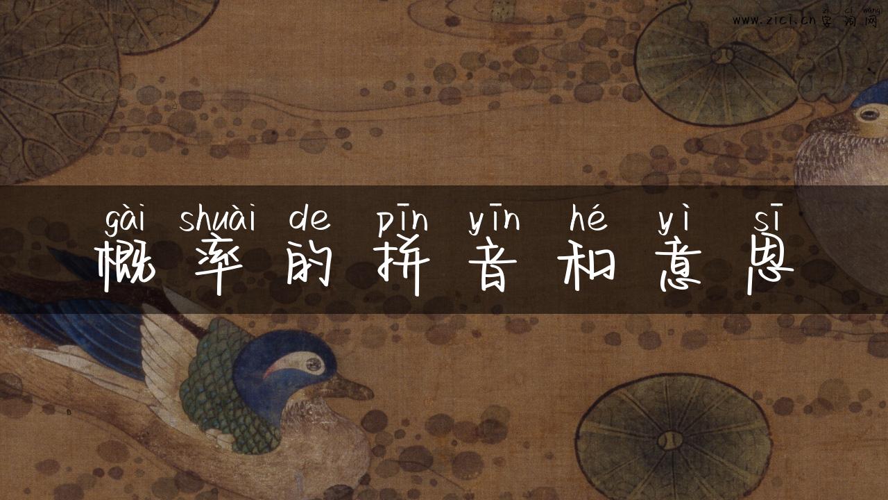 概率的拼音和意思