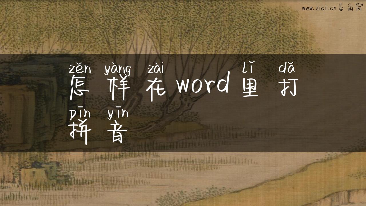 怎样在word里打拼音
