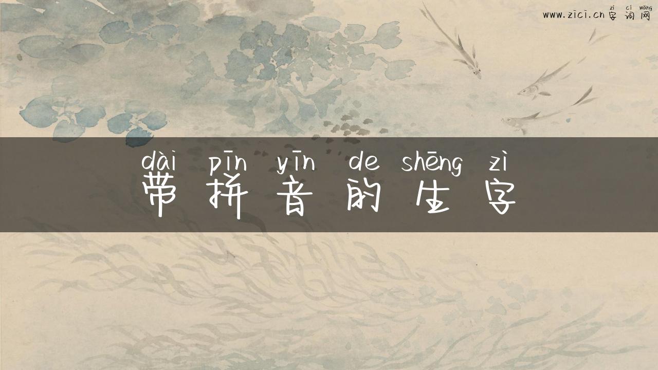 带拼音的生字