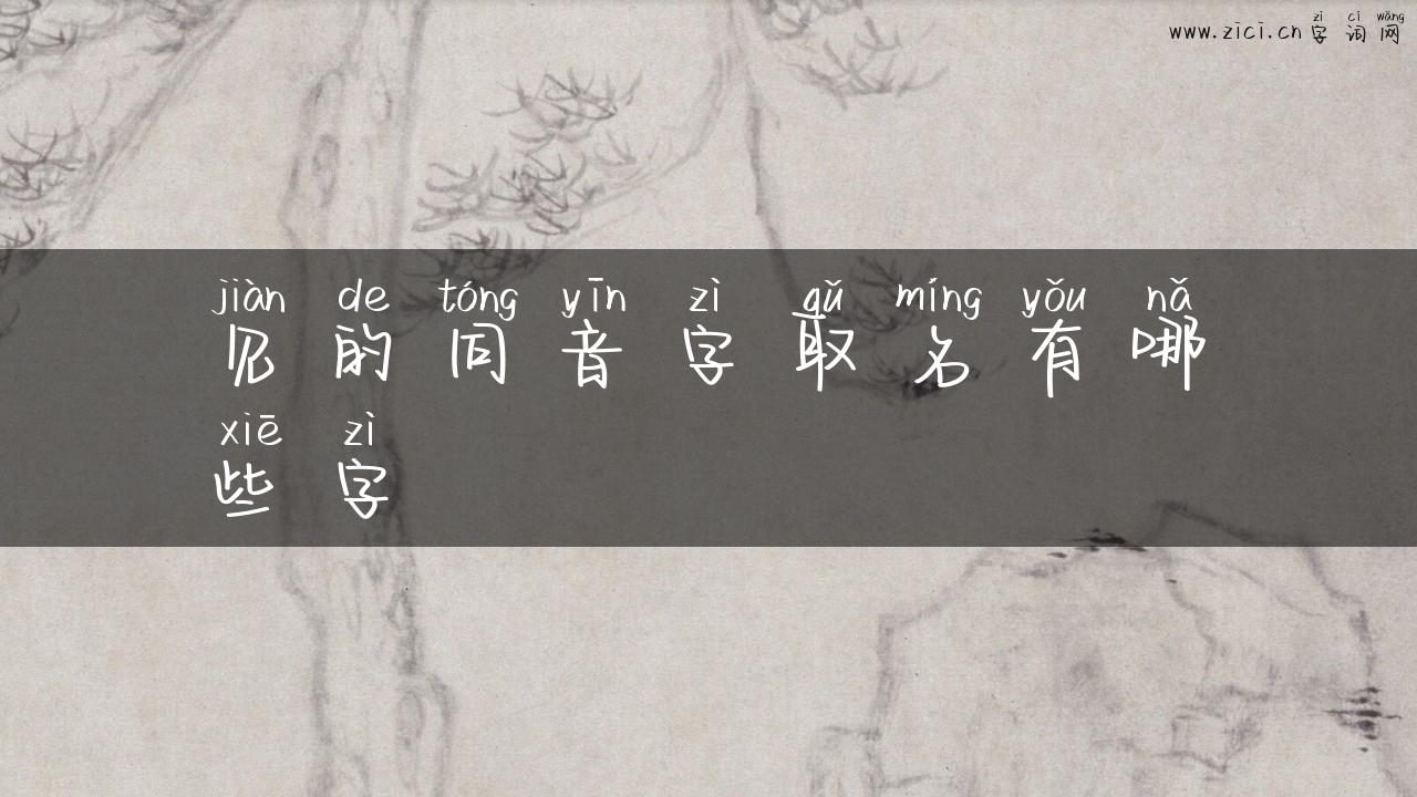 见的同音字取名有哪些字