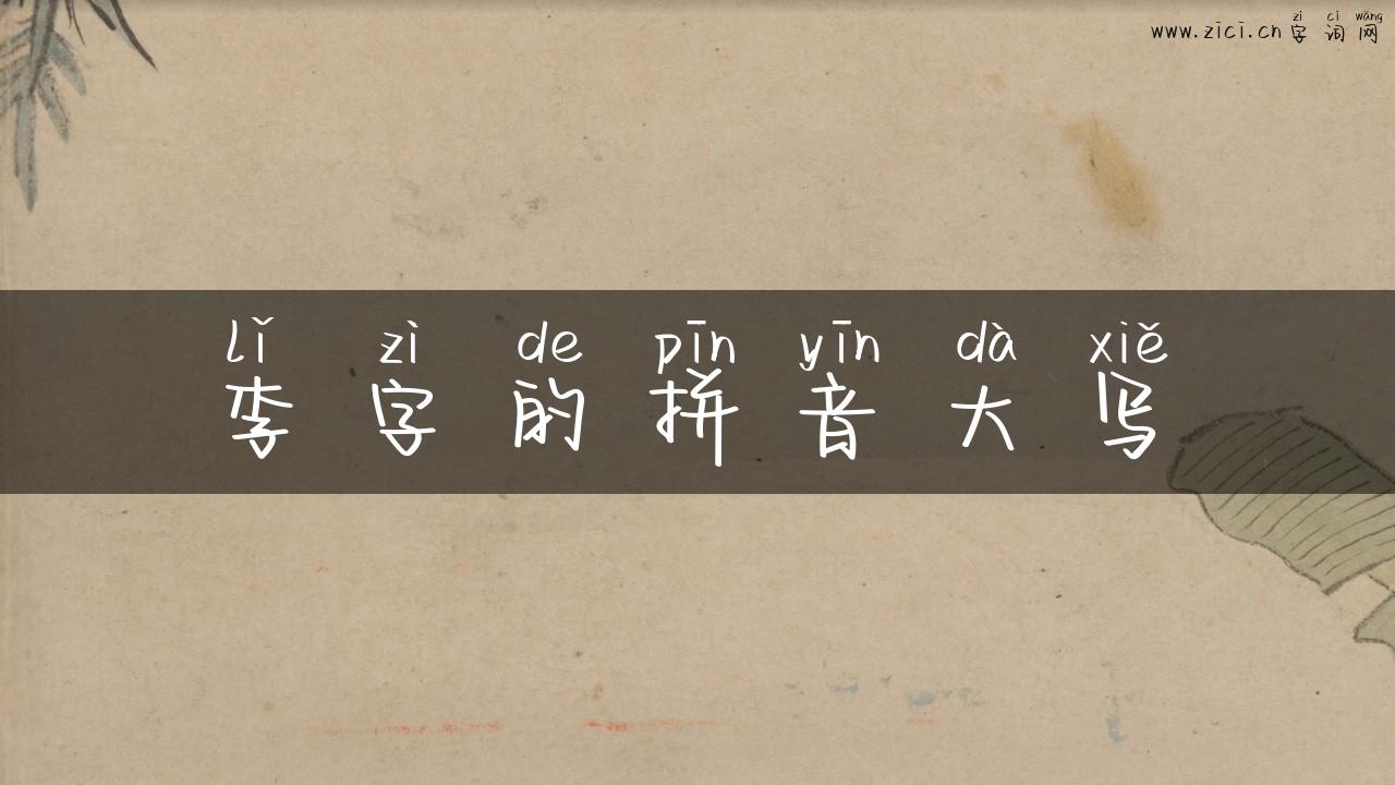 李字的拼音大写
