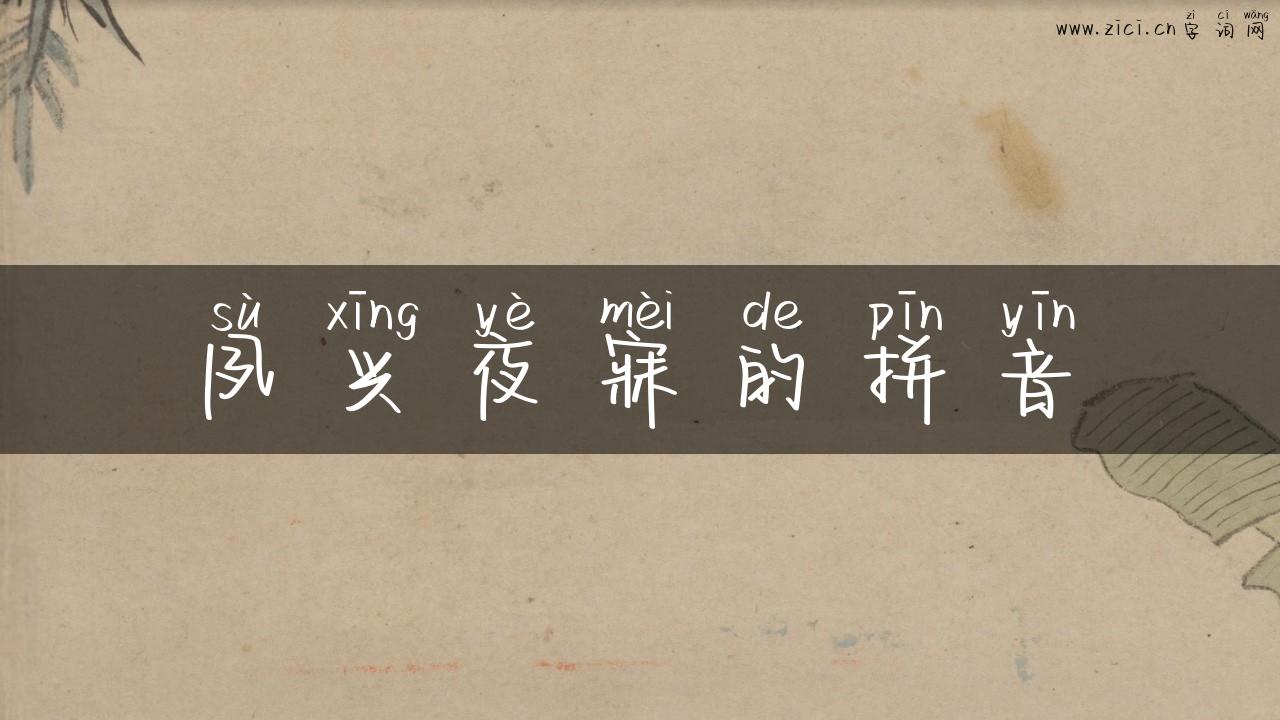 夙兴夜寐的拼音