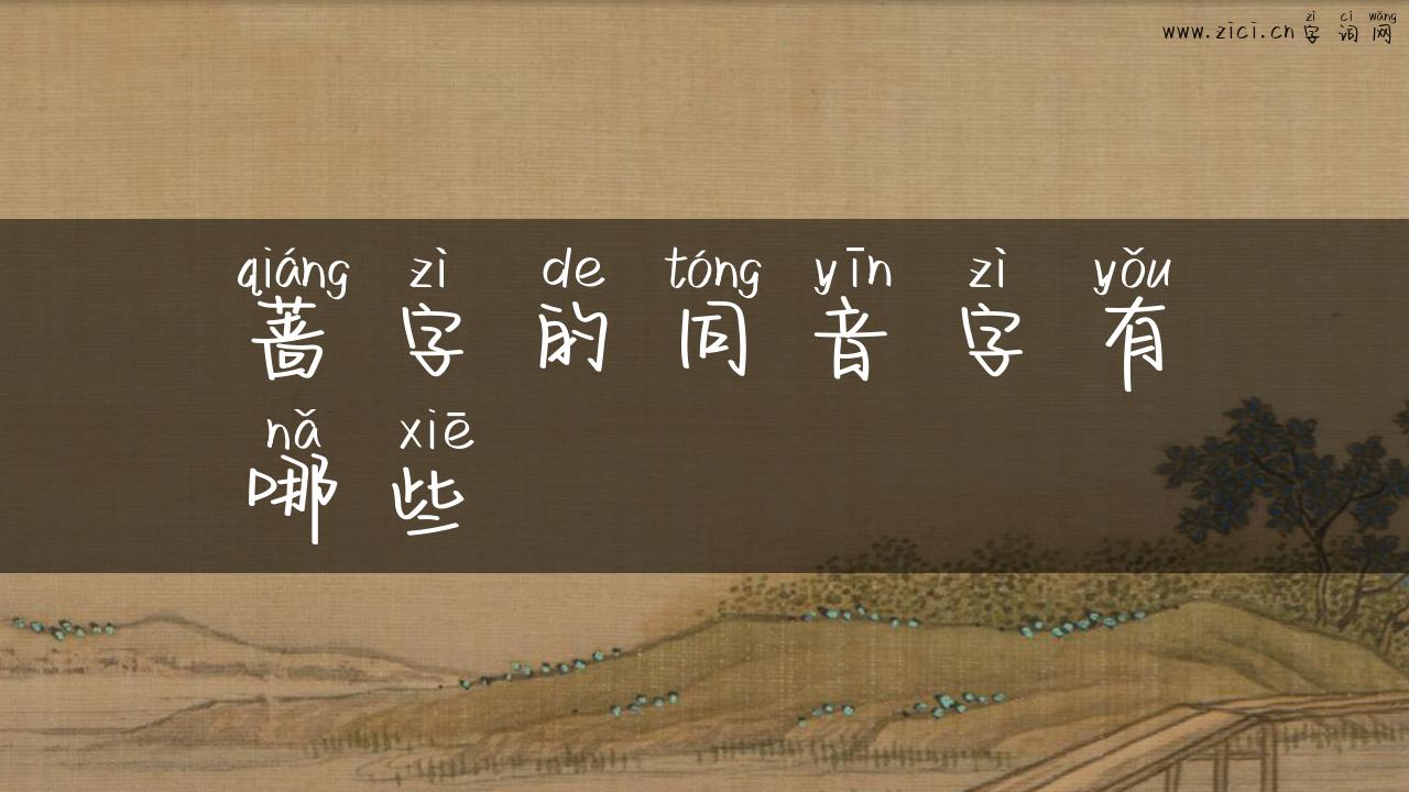 蔷字的同音字有哪些