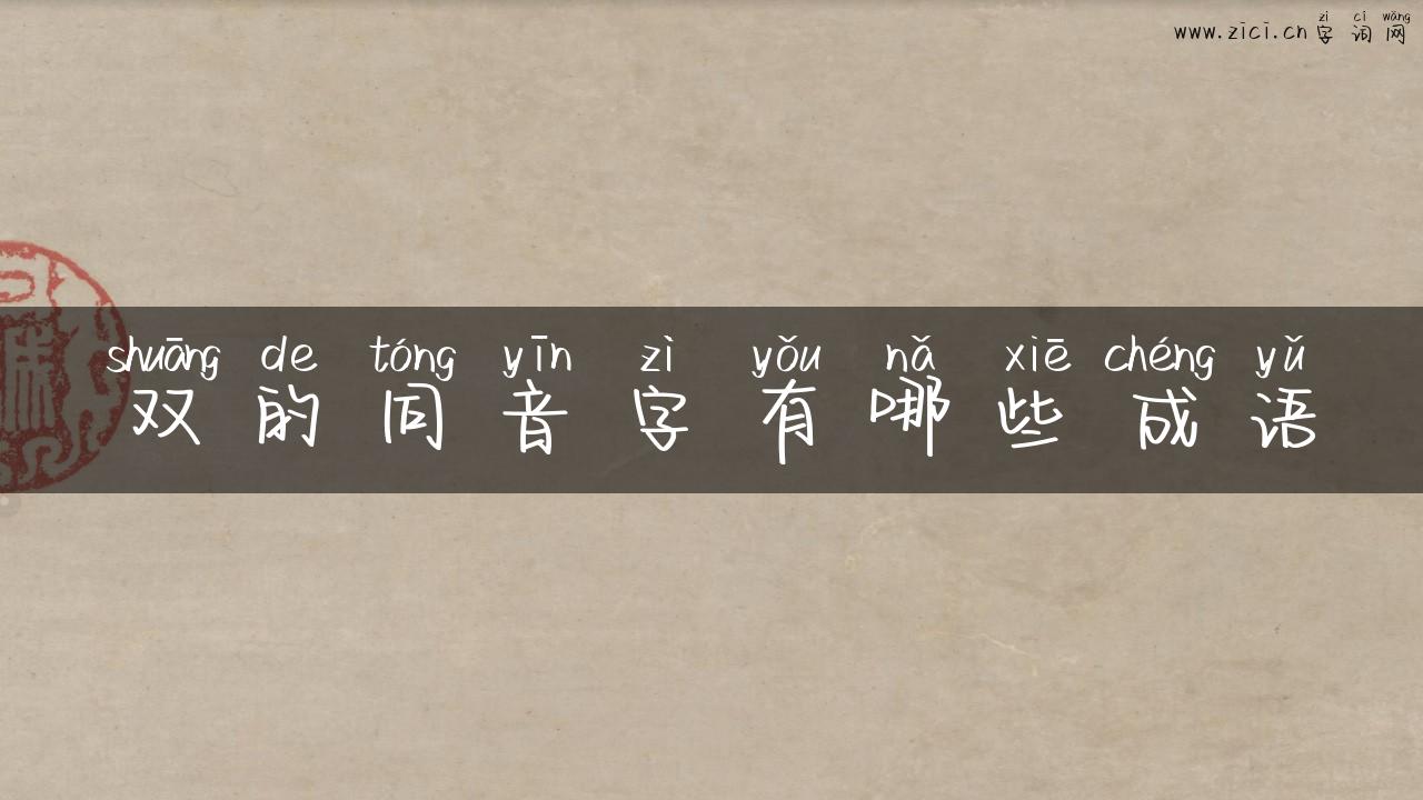 双的同音字有哪些成语