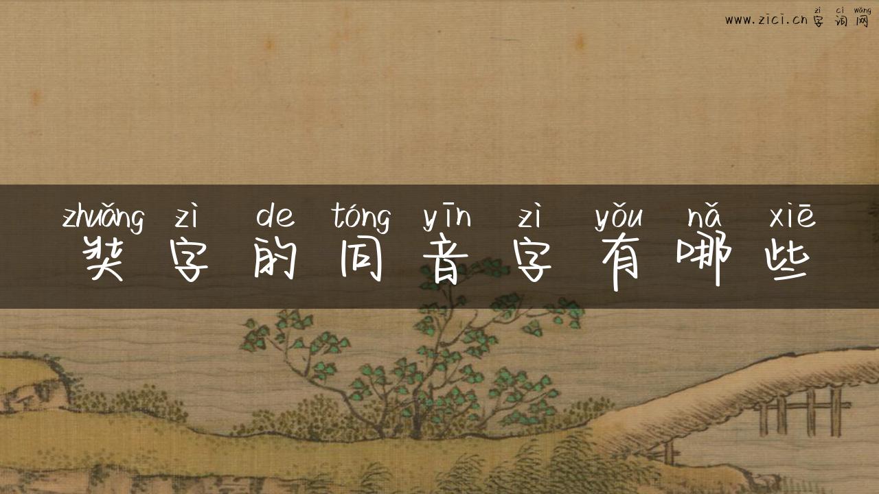 奘字的同音字有哪些