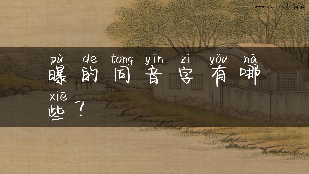 曝的同音字有哪些？