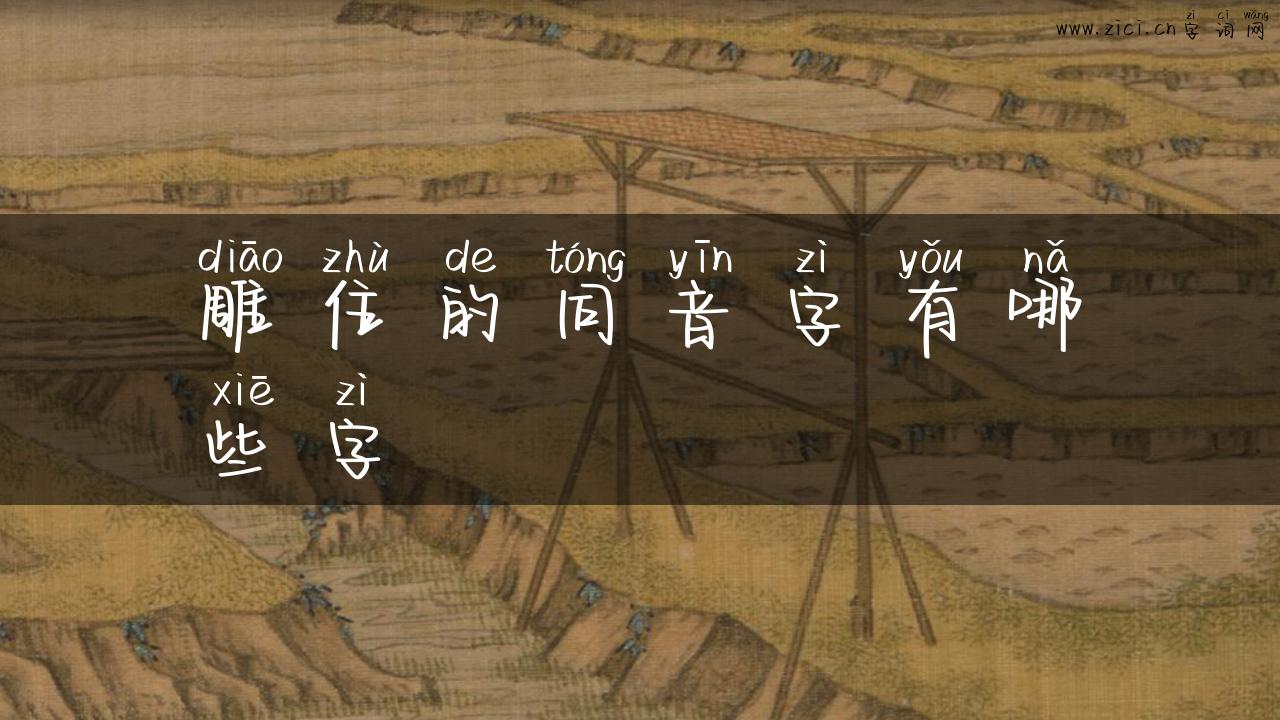 雕住的同音字有哪些字