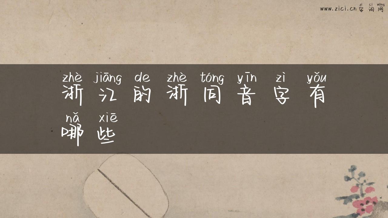 浙江的浙同音字有哪些