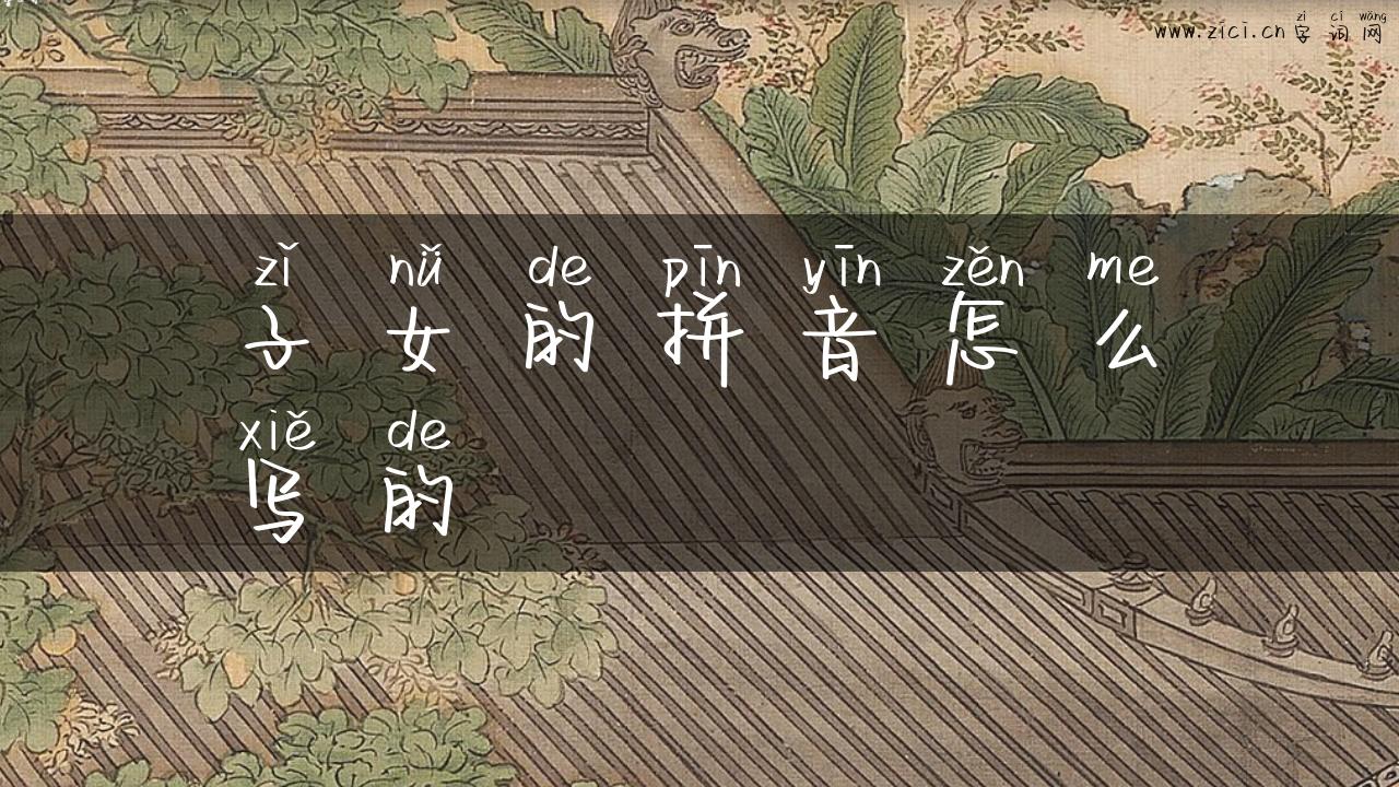 子女的拼音怎么写的