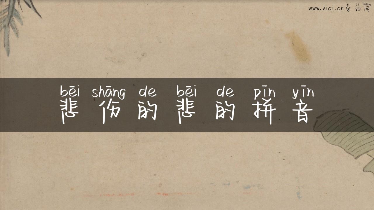 悲伤的悲的拼音
