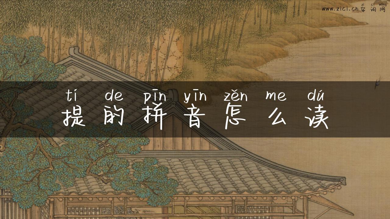 提的拼音怎么读