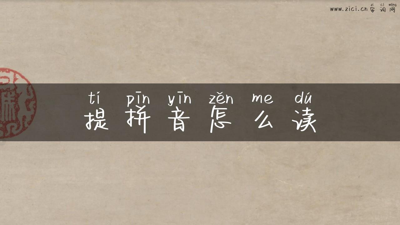 提拼音怎么读