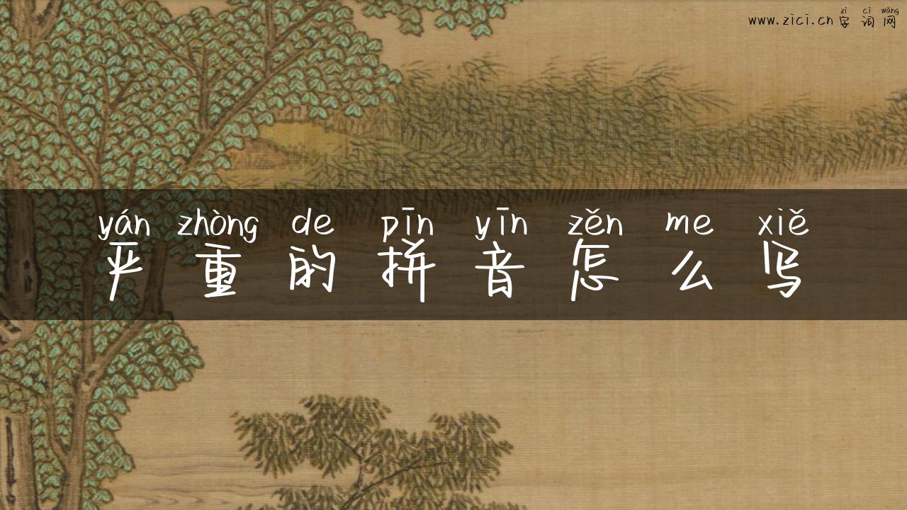 严重的拼音怎么写