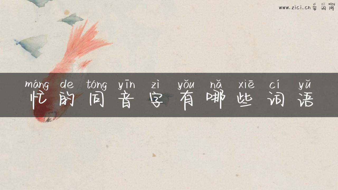忙的同音字有哪些词语