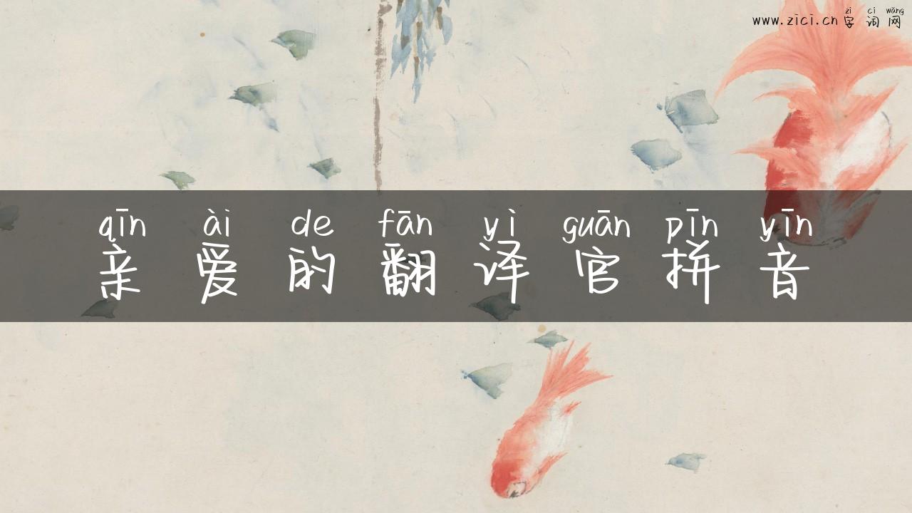 亲爱的翻译官拼音
