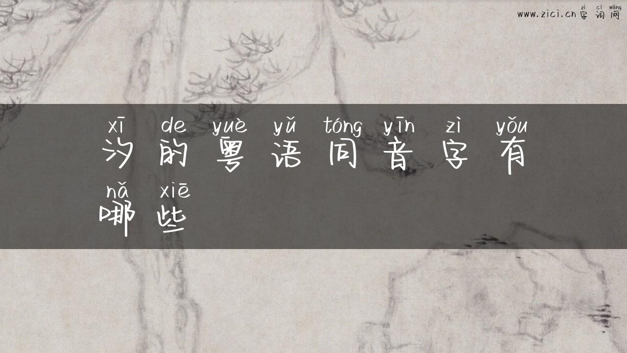 汐的粤语同音字有哪些