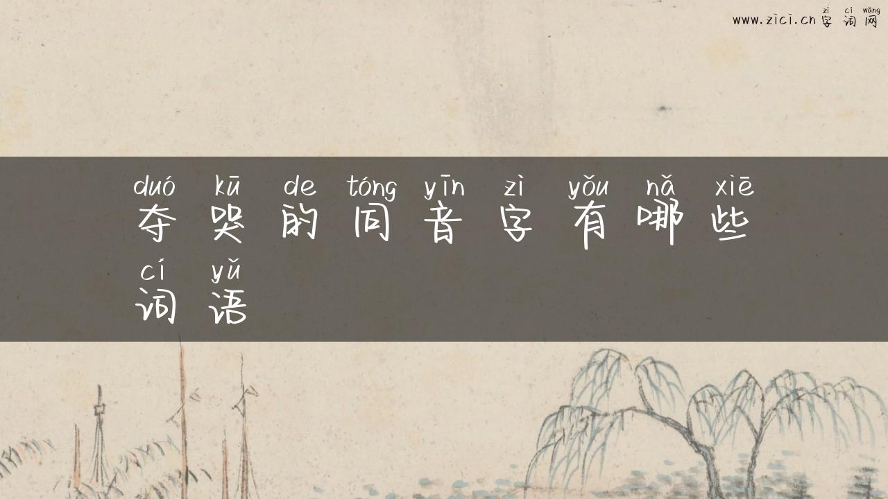 夺哭的同音字有哪些词语