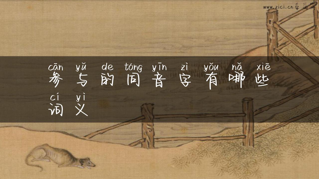 参与的同音字有哪些词义