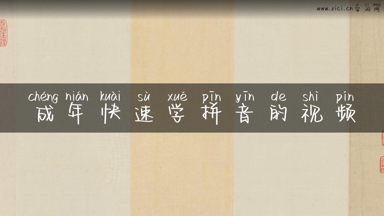 成年快速学拼音的视频