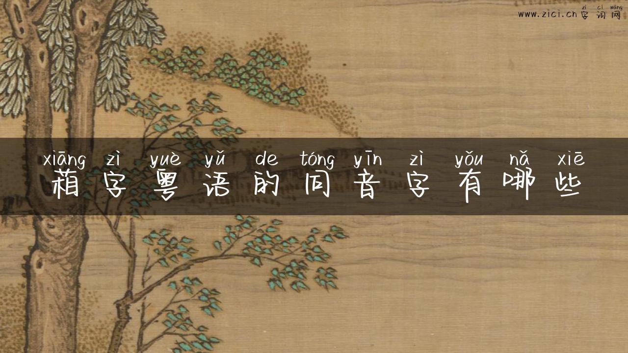 葙字粤语的同音字有哪些