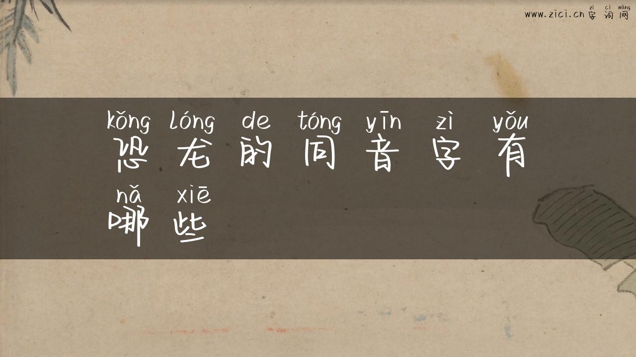 恐龙的同音字有哪些